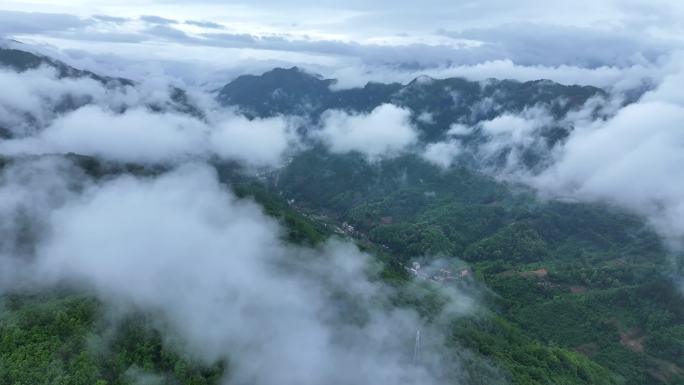 秦岭山间云海壮丽风光