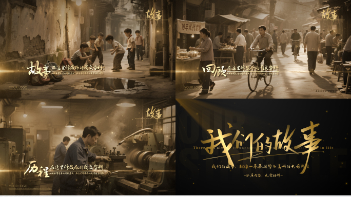 【无插件】温馨回忆怀旧历史老照片展示