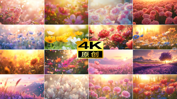 【合集】唯美风景花朵花海日出