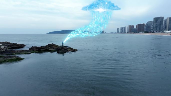 4K科技线条粒子数据云端数据