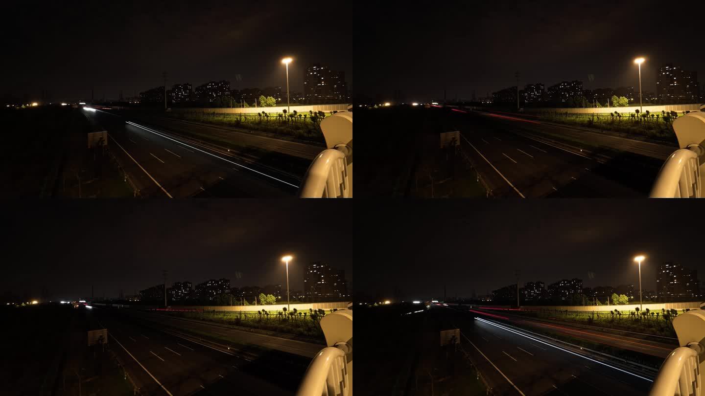 高速公路夜景光轨