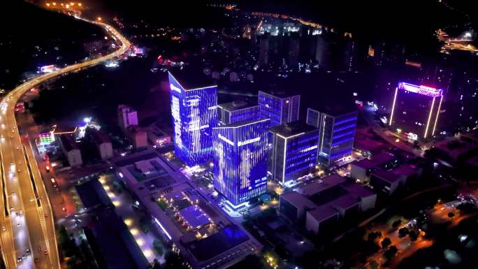 山东大学国家大学科技园4k夜景航拍