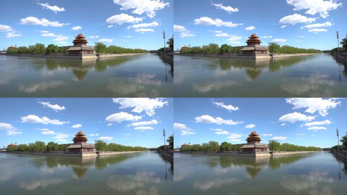 北京紫禁城护城河和角楼