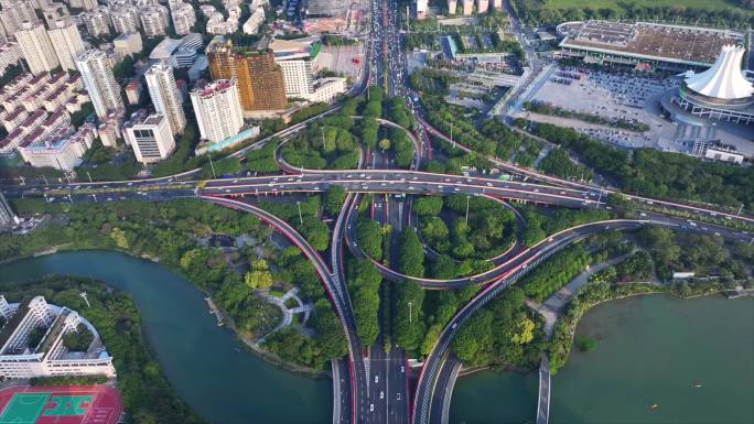 南宁竹溪立交航拍素材