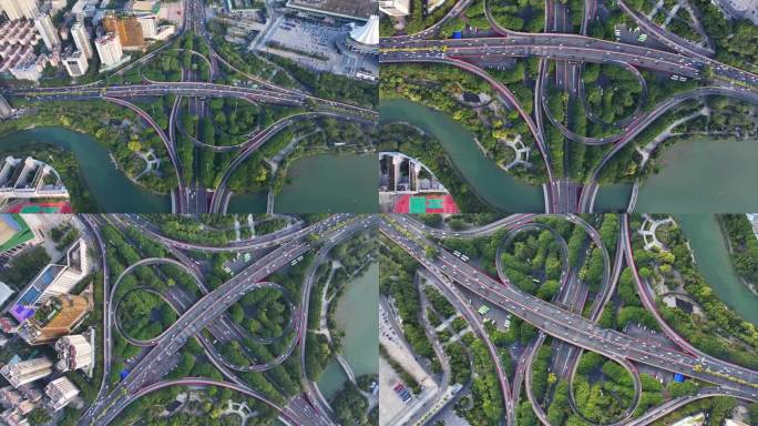 南宁竹溪立交航拍素材