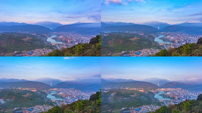 天全日出阳光洒向大地