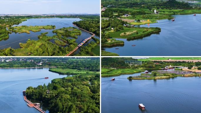 德清下渚湖湿地公园航拍