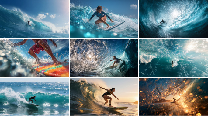 冲浪乘风破浪极限运动水上运动活力激情夏日