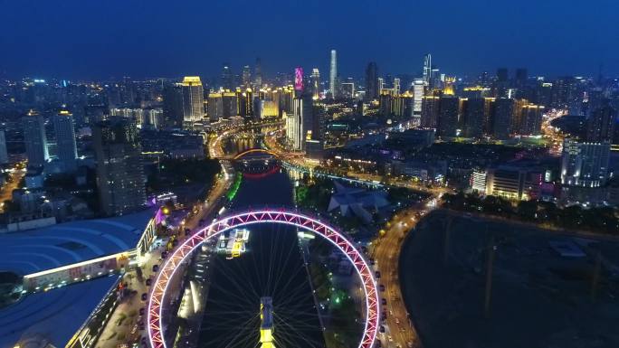 天津城市夜景航拍