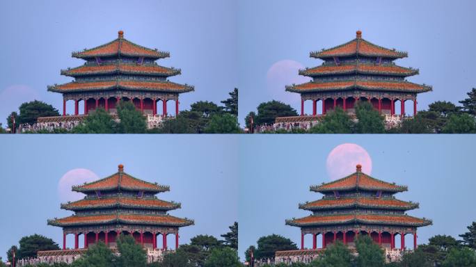 2025最低满月月升北京景山万春亭