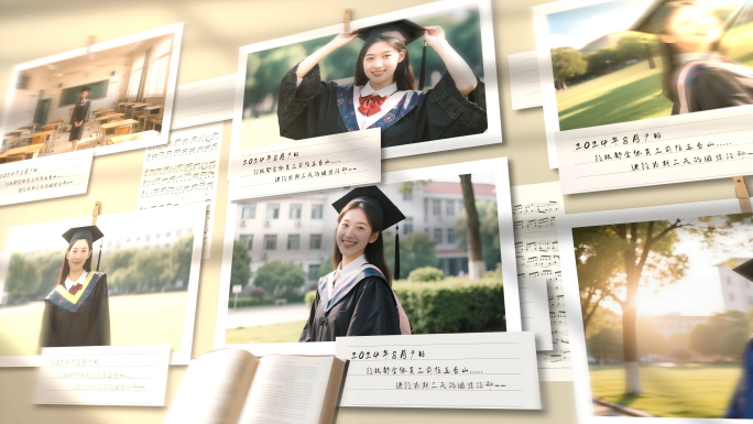 温馨毕业相册照片墙展示