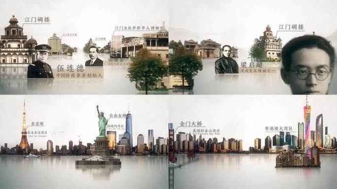 图文展示时间轴城市地标建筑人文片头