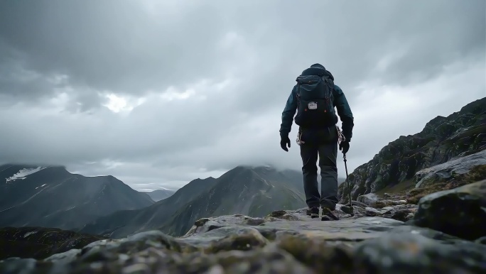 独自登山的人