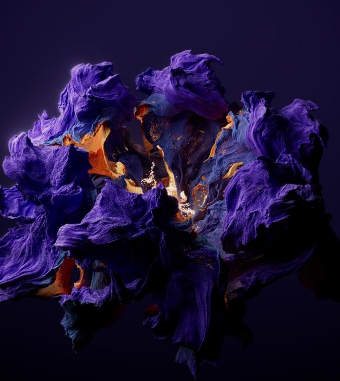 抽象粒子花开放。