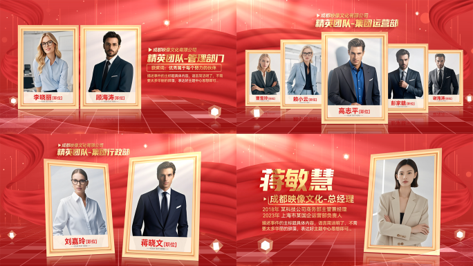 高端大气红色人物介绍颁奖表彰ae模板