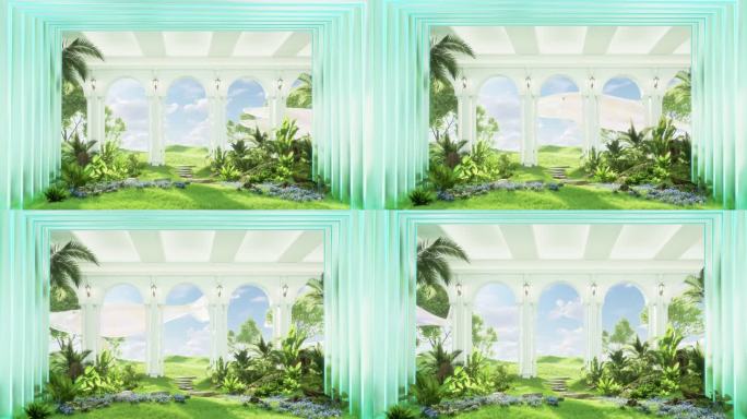 鲸鱼大厅唯美场景c4d+AE分层合成文件