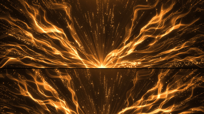 唯美金色丝带流光粒子