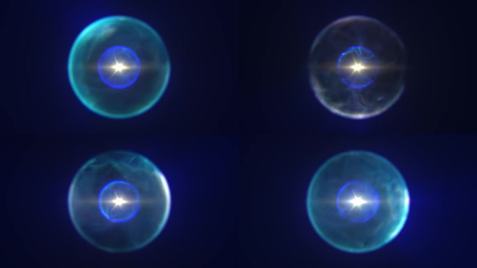 发光光球的明亮核心被旋转的宇宙图案包围。