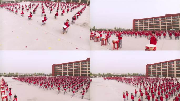 中小学 集体舞蹈 做操，表演全体同学