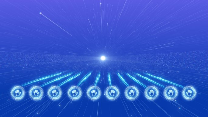 科技蓝色大气震撼启动仪式盛大开幕模版