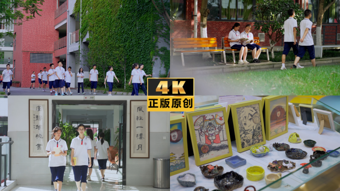 4K 校园生活学习场景青春校园学生文创