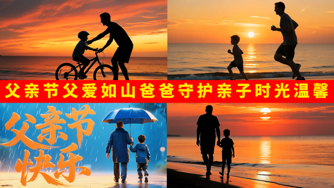 父亲节父爱如山爸爸守护亲子时光温馨
