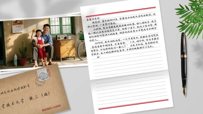 【无插件】手写信件信纸书信感谢信AE模板