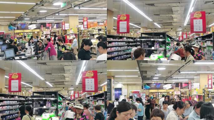 超市，购物，结账排队