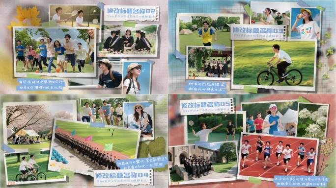 多图青春烂漫活力电子相册照片展示AE模板