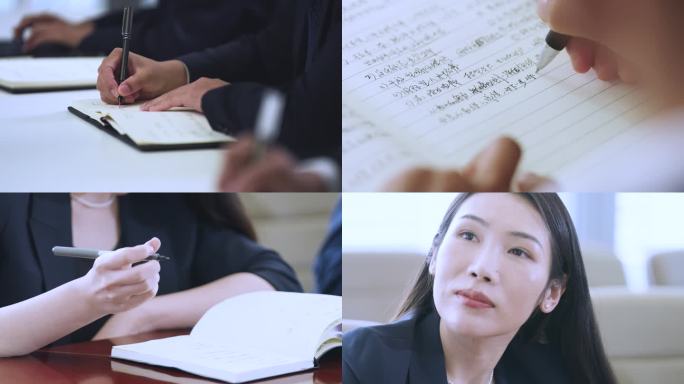 会议记录写字特写