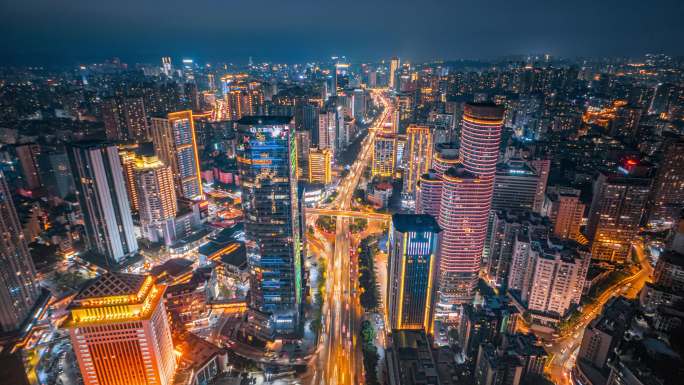红旗河沟红锦大道夜景