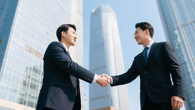 职场团队商务洽谈商务人士商务办公