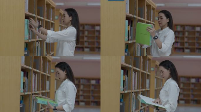 女性的手在翻书。成人学生读书