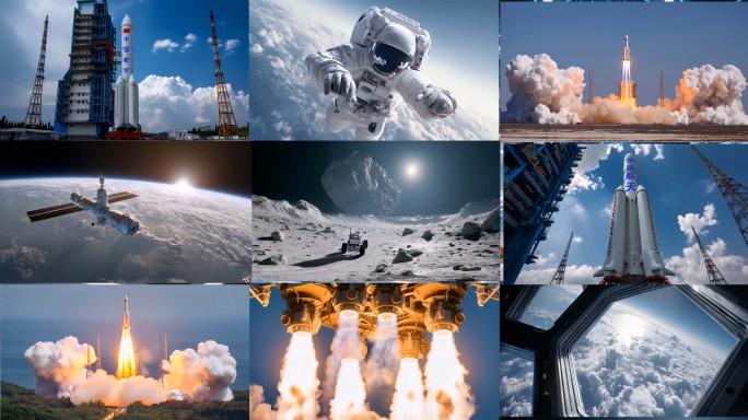 火箭发射升空壮观瞬间科技助力探索宇宙航天