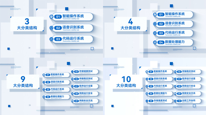 简洁大气分类组织结构文字动画ae模板