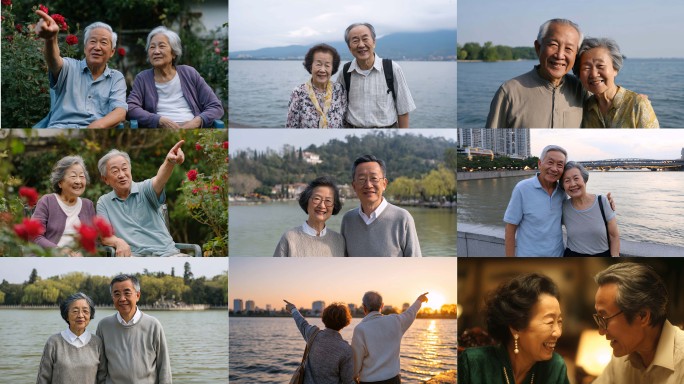 晚年生活退休老人幸福老年生活幸福晚年
