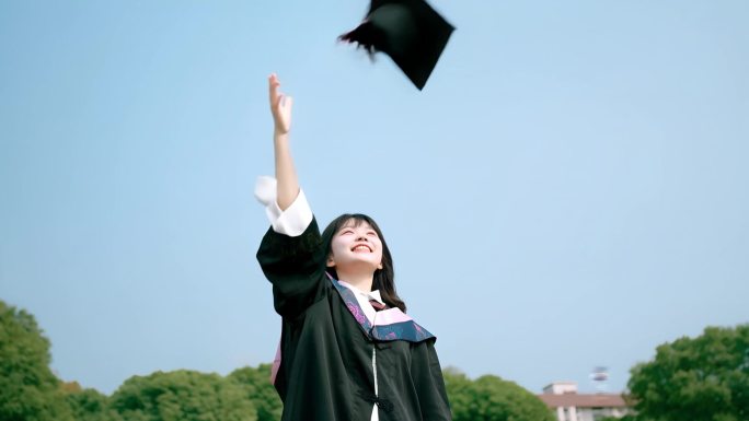 毕业季  校园大学毕业挥手告别