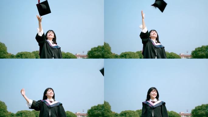 毕业季  校园大学毕业挥手告别
