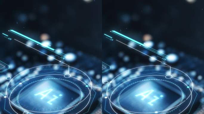 人工智能处理器的特写。