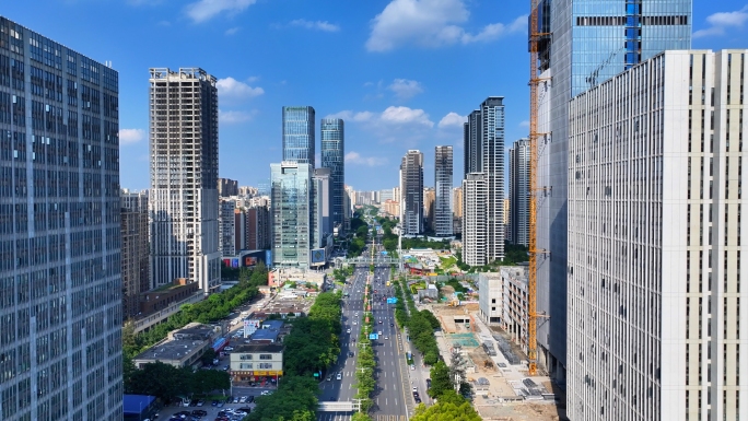 佛山季华路季华六路航拍素材