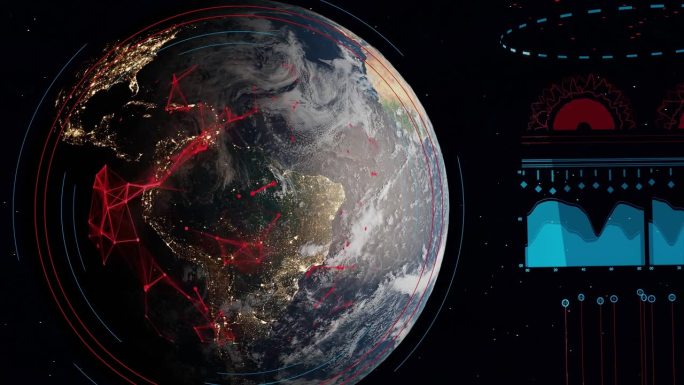 数字界面和图形信息，地球之外的元素