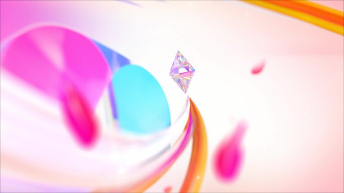 2025年花瓣光线钻石片头开场C4D工程