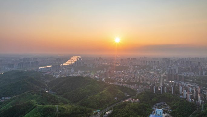 益阳城市日出