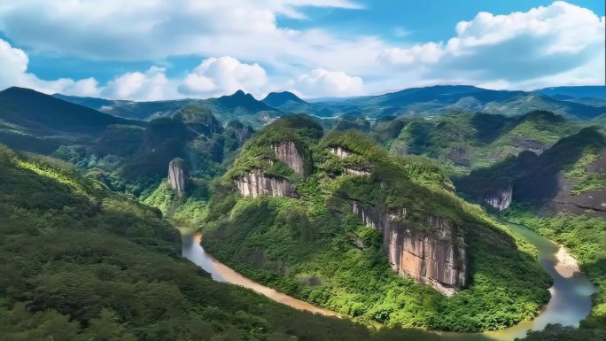 武夷山风光航拍合集云海日出茶山九曲溪