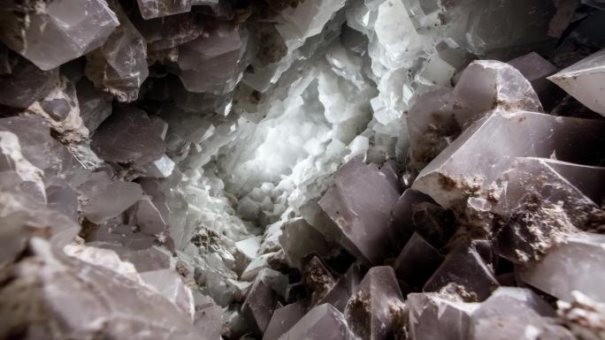 矿物晶体的微观景象晶洞内部的奇幻世界