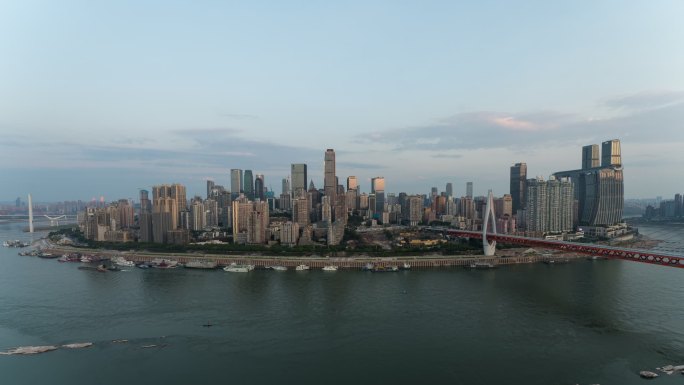 重庆渝中半岛朝霞延时