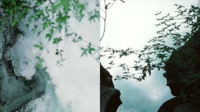 山间溪流的自然风光