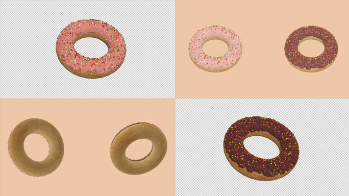 美味甜甜圈AE模板【含透明通道】