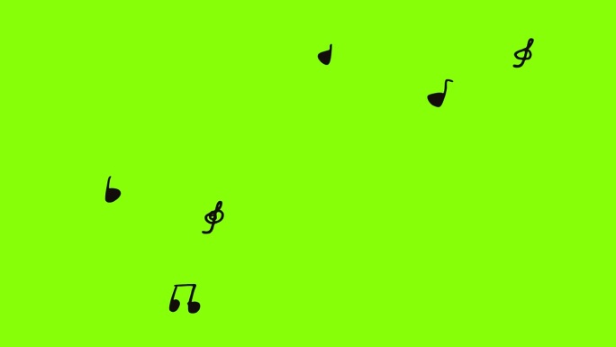 音乐音符飞舞，音乐符号图标概念动画，带透明通道。