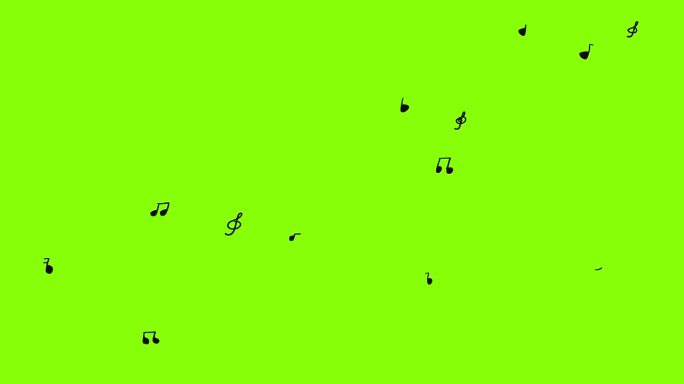 音乐音符飞舞，音乐符号图标概念动画，带透明通道。